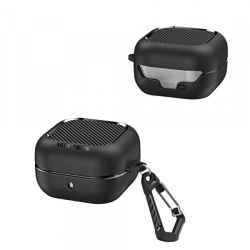 Husa Techsuit CarbonFiber pentru Samsung Galaxy Buds4 / Buds4 Pro, Neagra