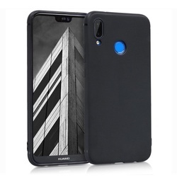 Husa telefon din silicon flexibil cu interior din material impotriva zgarieturilor , Gema Mixt pentru Huawei P20 Lite , negru