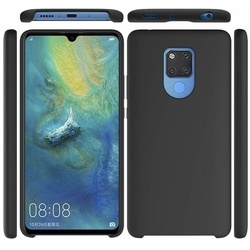 Husa telefon din silicon flexibil cu interior din material microfibra impotriva zgarieturilor , Gema Mixt pentru Huawei Mate 20 , negru - Img 2