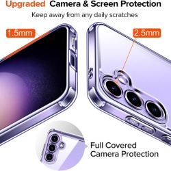 Husă Transparentă TYPEC Anti-Yellow cu Protecție Militară și Cameră + Set 2 Folii din Sticlă Securizată pentru Samsung Galaxy S24 5G - Img 4
