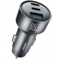 Incarcator Auto Joyroom JR-CCN19, 65W, 1 x USB-A - 2 x USB-C, Gri