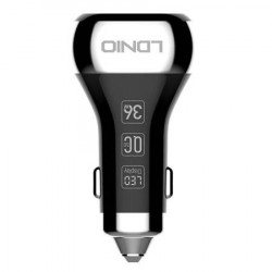 Incarcator auto LDNIO C2, 2x USB, QC 3.0, LED, 36W (negru) - Img 5
