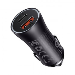 Incarcator auto rapid Baseus Golden Contactor Max USB + USB tip C 60 W incarcare rapida gri inchis (CGJM000113)