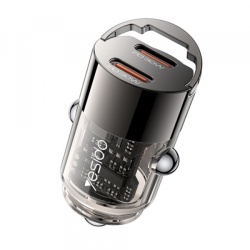Incarcator Auto Yesido Y69, 30W, 3A, 2 x USB-C, Negru