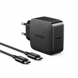Incarcator de perete UGREEN CD217, 65 W, USB-C (negru) + cablu USB-C la USB-C, 2m (negru)