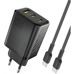 Incarcator Retea Cu Cablu USB-C Dudao A29C, 65W, 3.25A, 1 x USB-A - 2 x USB-C, Negru