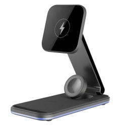 Incarcator Retea Wireless Proove Energy Fold 3in1, 15W, 1.67A, Negru WSEF15010001