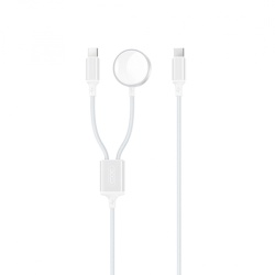Incarcator Wireless XO Design CX030 pentru Apple Watch Series, USB-C, Alb