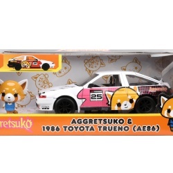JADA AGGRETSUKO SET MASINUTA METALICA SI FIGURINA AGGRETSUKO SI TOYOTA TRUENO SCARA 1:24