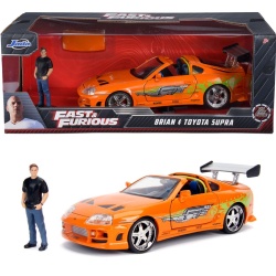 JADA FAST AND FURIOUS SET FIGURINA BRIAN SI MASINUTA METALICA TOYOTA SUPRA 1 LA 24 - Img 3