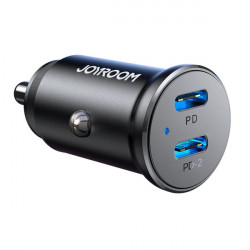 Joyroom JR-CCN06 30W 2x USB-C mini încărcător auto metal - negru