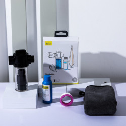 Kit aditional spalare auto Baseus, recipient pentru lichid, laveta, sticluta cu sampon, banda de etansare