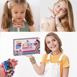 Kit Complet pentru Creare Brățări și Coliere din Mărgele de Lut Fimo (6084 Piese), Set DIY pentru Bijuterii cu Litere și Pandantive, Cadou Creativ pentru Fete - Img 3
