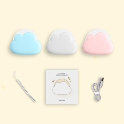 Lampă de Noapte LED în Formă de Nor (Cloud Night Light), Intensitate Reglabilă, 2 Moduri de Culoare, Acumulator 1200 mAh, Mâner din Silicon, Alb - Img 3