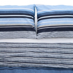 Lenjerie dubla,100% bumbac,4 piese, Azul - Img 2