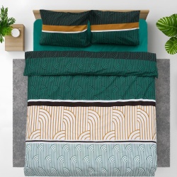 Lenjerie dubla 100% bumbac,4 piese, Deco