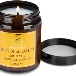 Lumânare pentru Masaj Cald Monoi de Tahiti 100 g, din Ceară Naturală de Soia, Ulei de Cocos și Oleorășină de Vanilie, Ulei Hidratant de Corp, Aromaterapie și Relaxare - Img 8