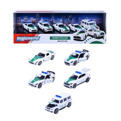 MAJORETTE SET 5 MASINUTE DE POLITIE DUBAI METALICE MERCEDES AMG 7.5CM - Img 3