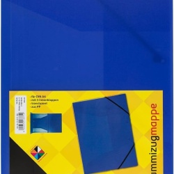 Mapa din polipropilena cu elastic Idena, format A4, cu 3 clapete, plastic semitransparent, Albastru translucid
