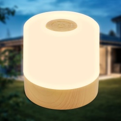 Mini Lampă LED de Masă Wireless IP44 cu Control Touch, Reglaj în 3 Trepte, Acumulator Reîncărcabil, USB-C, Aspect Lemn, 7 x 7 cm, Clasa G - Img 3