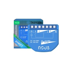 Nous B2T smart Wi-Fi 1-gang mini-modul releu cu contor de putere (firmware Tasmota, compatibil Matter)