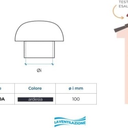 Pălărie Ventilație FIRST PLAST CDV100A, 100 mm, Negru - Img 3