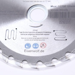 Pânză Circulară pentru Lemn Ø 125 x 22.23 mm cu 24 Dinți TCT din Carbură de Tungsten, Viteză Maximă 12.250 RPM, Tăiere Lemn Masiv, Esențe Tari/Moi și Compozite - Img 4