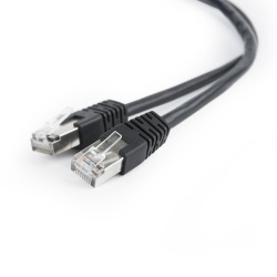 PATCH CORD FTP GEMBIRD Cat5e, cupru-aluminiu, 0.5 m, negru, AWG26, ecranat "PP22-0.5M/BK" (timbru verde 0.08 lei)