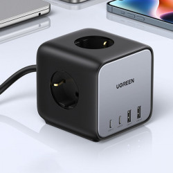 Priza Ugreen Cube 65W USB / USB C + 3x priza AC neagra (CD268) - Img 3