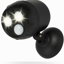 Proiector / Spot LED de Exterior Proxinova cu Senzor de Mișcare PIR, Unghi Reglabil, Alimentare pe Baterii, Montaj Fără Fir cu Bandă 3M sau Șuruburi, pentru Grădină, Curte, Scări și Căi de Acces