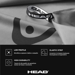 Prosop din Microfibră Head Active cu Bandă Elastică, Uscare Rapidă și Dimensiuni Compacte 60 x 110 cm, Gri Închis  - Img 2