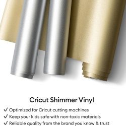 Rolă Folie Adezivă Permanentă Cricut, 30.5 cm × 1.2 m, Shimmer Gold, Compatibilă cu Toate Plottere de Tăiere + Bandă de Transfer - Img 3