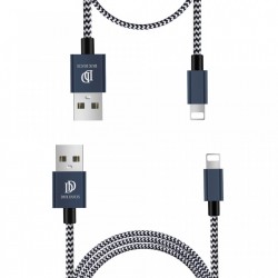 Set 2 cabluri de date si incarcare Dux Ducis K Two , 1 x Lightning 100 cm 5V 2A si 1 x Lightning 20 cm5 5V 3A , albastru