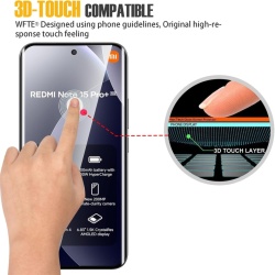 Set 2 Folii de Protecție din Sticlă Securizată 3D WFTE pentru Xiaomi Redmi Note 15 Pro Plus / Poco M8 Pro 5G, Duritate 9H, Margini Negre - Img 6