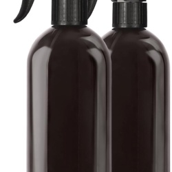 Set 2 Recipiente Pulverizatoare din Plastic Negru 500 ml, Sticle Reîncărcabile cu Pompă Spray Ergonomică și Etichete Incluse, Pulverizator Fin pentru Plante, Soluții de Curățenie, Frizerie și Cosmetice