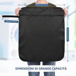 Set 2 Saci Impermeabili pentru Haine Umede , Dimensiune 50 x 60 cm, Material Oxford 210D cu Fermoar, Culoare Neagră, Ideali pentru Sală, Înot și Călătorii - Img 7