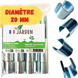 Set 20 clipsuri metalice galvanizate pentru solarii și sere Jarden, diametru 20 mm, cleme fixare folie pe țeavă/arcade