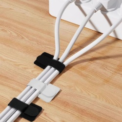 Set 20 Coliere Reutilizabile cu Arici (Hook and Loop) pentru Organizare Cabluri, 10 Negre + 10 Albe, Benzi Ajustabile cu Ochi de Prindere pentru Birou, PC, TV și Electrocasnice - Img 3
