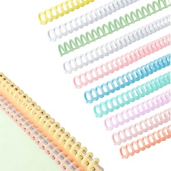 Set 20 Inele de Îndosariat din Plastic, 30 Inele (Format A4), Diametru Interior 12 mm, Pas Inele 10 mm, Spire pentru Îndosariere Documente, Caiete, Prezentări și Proiecte Școlare
