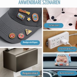 Set 20 Perechi de Benzi Adezive Rotunde Autoadezive Extra Puternice, Diametru 50 mm, Negre, Reutilizabile, pentru Electrocasnice, Decorațiuni și Atelier - Img 4