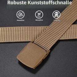 Set 3 Curele Bărbați din Nailon cu Cataramă Plastic, Ajustabile, Fără Metal, Ideale pentru Securitate Aeroport și Activități Outdoor - Img 3