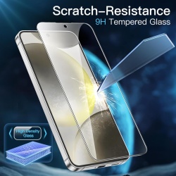 Set 3 Folii de Protecție din Sticlă Securizată JETech pentru Samsung Galaxy S24 (6.2"), Duritate 9H, Ultra-Transparente - Img 3