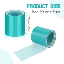 Set 3 Role Bandă Adezivă Termorezistentă pentru Rășină Epoxidică și UV, Lățime 5 cm (2 Inch) x 5 m, Bandă PET Fără Reziduuri pentru Turnare Pandantive, Bijuterii Handmade și Rame Metalice Deschise - Img 5