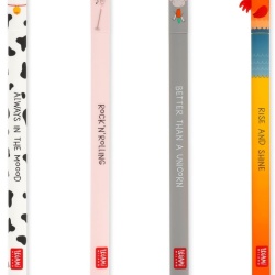 Set 4 Pixuri cu Gel ȘterGere Legami - Farm Sweet Farm, Cerneală Termosensibilă Multicolor, Vârf 0.7 mm, Design cu Animale de Fermă