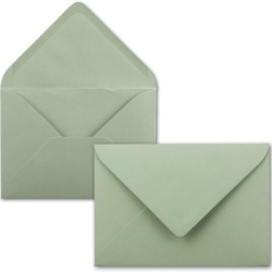 Set 50 Bucăți Plicuri DIN C5 Gustav Neuser FarbenFroh (Culoare Eucalyptus, 220 x 154 mm, 110 g/m²), Închidere Gumată, Fără Geam, pentru Invitații și Felicitări