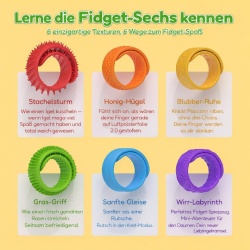 Set 6 Brățări Senzoriale Fidget din Silicon, Antistres, Texturi Diferite, Multicolore, pentru Copii și Adulți - Img 9