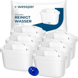 Set 6 cartușe filtrante de apă Wessper, compatibile cu căni filtrante Brita (sistem PIN)