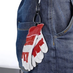 Set 6 Cleme Suport pentru Mănuși de Protecție cu Carabină, Clemă cu Dinți Întrepătrunși și Desprindere de Siguranță, Prindere pe Curea, Negru - Img 2