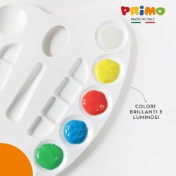 Set 6 culori tempera lavabilă pentru copii PRIMO, 1 litru cu dozator/pompă, vopsea lavabilă pentru hârtie, carton, pânză, sticlă, +3 ani - Img 5