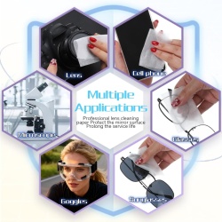 Set 700 de Foi Hârtie de Curățare Premium pentru Lentile Optice, Microscop, Camere Foto, Ochelari și Echipamente de Precizie, Fără Scame și Fără Zgârieturi - Img 3